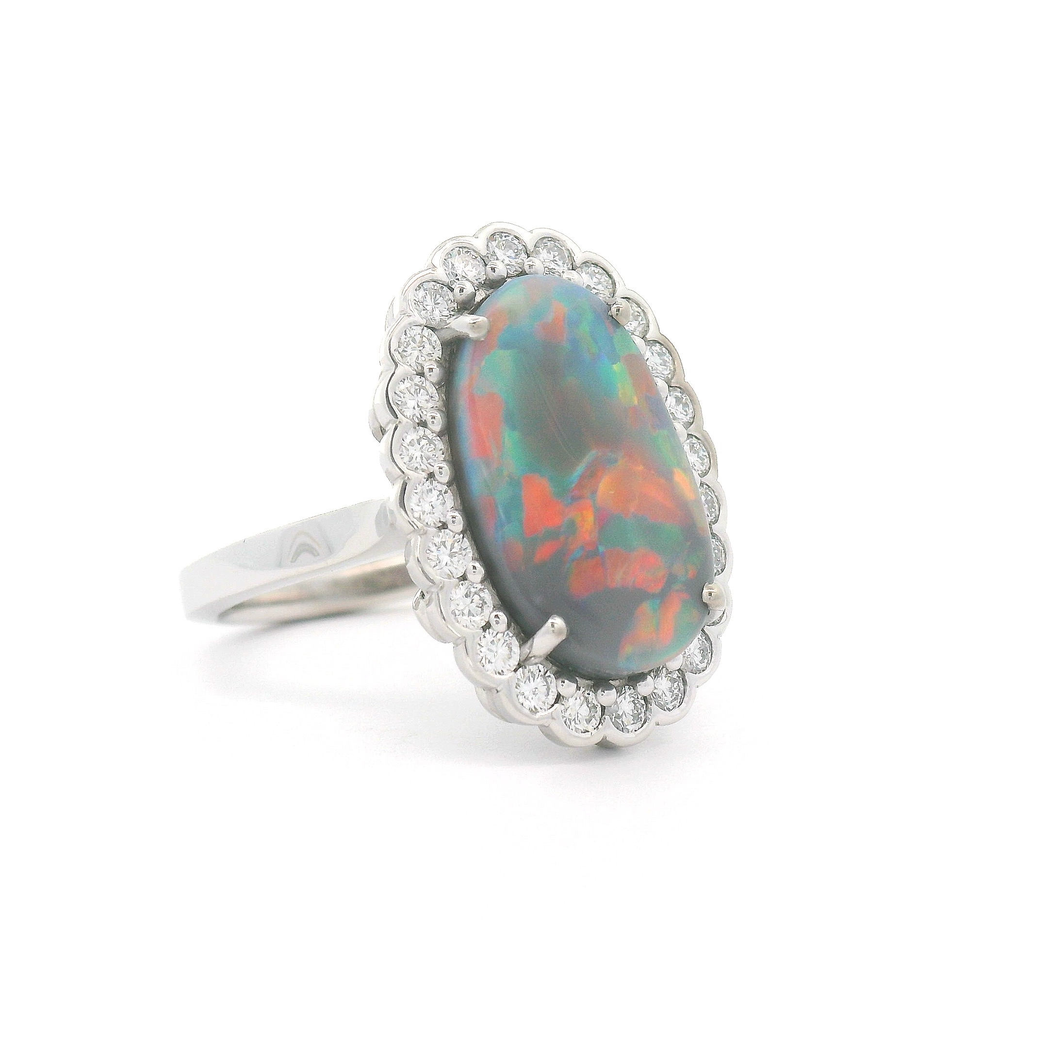 Black Opal and Diamond Ring - Image 2